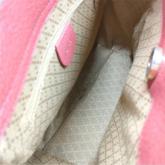 Gucci Red Suede and Leather Handbag with Bamboo Handle - Picture 8 of 9